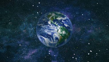 Dünya gezegeni. Doğu hemisphere. NASA tarafından döşenmiş bu görüntü öğelerini.