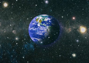 Dünya gezegeni. Doğu hemisphere. NASA tarafından döşenmiş bu görüntü öğelerini.