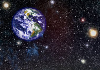 Dünya gezegeni. Doğu hemisphere. NASA tarafından döşenmiş bu görüntü öğelerini.