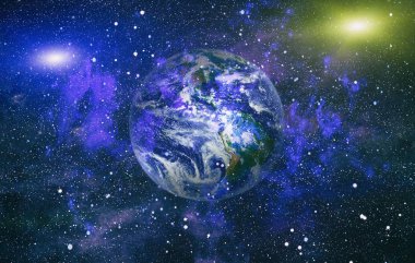 Dünya gezegeni. Doğu hemisphere. NASA tarafından döşenmiş bu görüntü öğelerini.