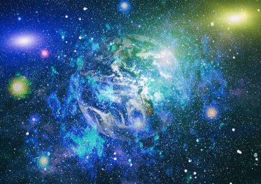 Dünya gezegeni. Doğu hemisphere. NASA tarafından döşenmiş bu görüntü öğelerini.