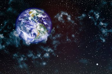 Dünya gezegeni. Doğu hemisphere. NASA tarafından döşenmiş bu görüntü öğelerini.