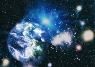 Dünya gezegeni. Doğu hemisphere. NASA tarafından döşenmiş bu görüntü öğelerini.