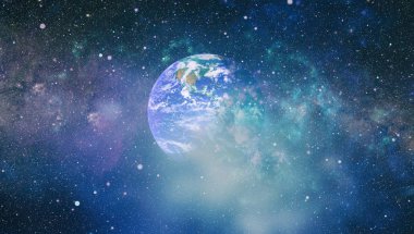 Dünya gezegeni. Doğu hemisphere. NASA tarafından döşenmiş bu görüntü öğelerini.