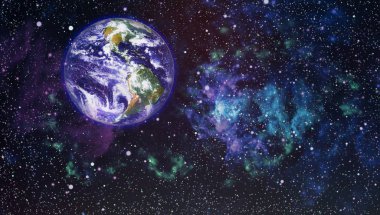 Dünya gezegeni. Doğu hemisphere. NASA tarafından döşenmiş bu görüntü öğelerini.