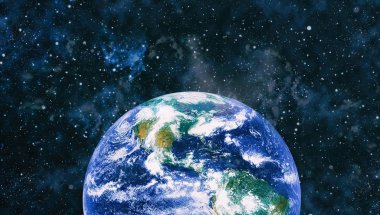 Dünya gezegeni. Doğu hemisphere. NASA tarafından döşenmiş bu görüntü öğelerini.