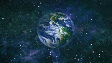 Dünya gezegeni. Doğu hemisphere. NASA tarafından döşenmiş bu görüntü öğelerini.