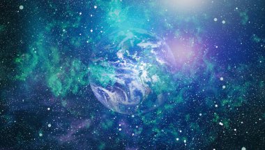 Dünya gezegeni. Doğu hemisphere. NASA tarafından döşenmiş bu görüntü öğelerini.