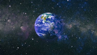 Dünya gezegeni. Doğu hemisphere. NASA tarafından döşenmiş bu görüntü öğelerini.