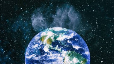 Dünya gezegeni. Doğu hemisphere. NASA tarafından döşenmiş bu görüntü öğelerini.