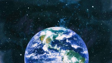 Dünya gezegeni. Doğu hemisphere. NASA tarafından döşenmiş bu görüntü öğelerini.