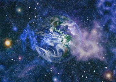 Dünya gezegeni. Doğu hemisphere. NASA tarafından döşenmiş bu görüntü öğelerini.