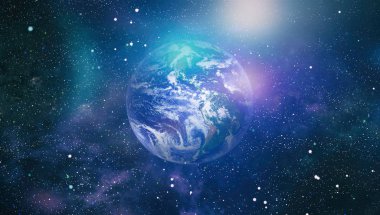 Dünya gezegeni. Doğu hemisphere. NASA tarafından döşenmiş bu görüntü öğelerini.