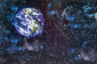 Dünya gezegeni. Doğu hemisphere. NASA tarafından döşenmiş bu görüntü öğelerini.