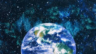 Dünya gezegeni. Doğu hemisphere. NASA tarafından döşenmiş bu görüntü öğelerini.