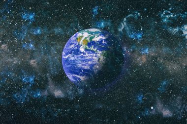 Dünya gezegeni. Doğu hemisphere. NASA tarafından döşenmiş bu görüntü öğelerini.