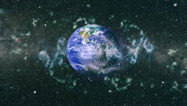 Dünya gezegeni. Doğu hemisphere. NASA tarafından döşenmiş bu görüntü öğelerini.