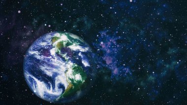 Dünya gezegeni. Doğu hemisphere. NASA tarafından döşenmiş bu görüntü öğelerini.