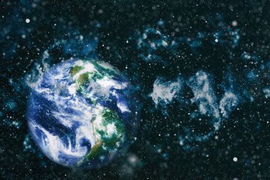 Dünya gezegeni. Doğu hemisphere. NASA tarafından döşenmiş bu görüntü öğelerini.