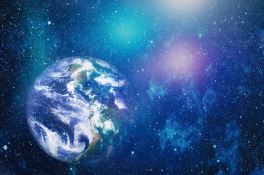 Dünya gezegeni. Doğu hemisphere. NASA tarafından döşenmiş bu görüntü öğelerini.