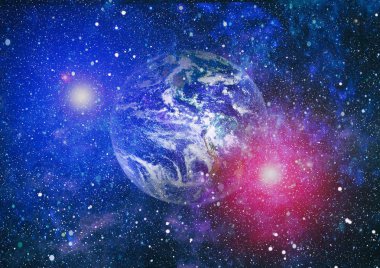 Dünya gezegeni. Doğu hemisphere. NASA tarafından döşenmiş bu görüntü öğelerini.