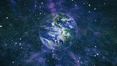 Dünya gezegeni. Doğu hemisphere. NASA tarafından döşenmiş bu görüntü öğelerini.