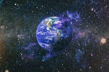 Dünya gezegeni. Doğu hemisphere. NASA tarafından döşenmiş bu görüntü öğelerini.