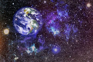 Dünya gezegeni. Doğu hemisphere. NASA tarafından döşenmiş bu görüntü öğelerini.