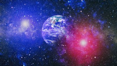 Dünya gezegeni. Doğu hemisphere. NASA tarafından döşenmiş bu görüntü öğelerini.