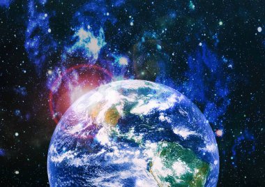 Dünya gezegeni. Doğu hemisphere. NASA tarafından döşenmiş bu görüntü öğelerini.