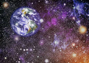 Dünya gezegeni. Doğu hemisphere. NASA tarafından döşenmiş bu görüntü öğelerini.