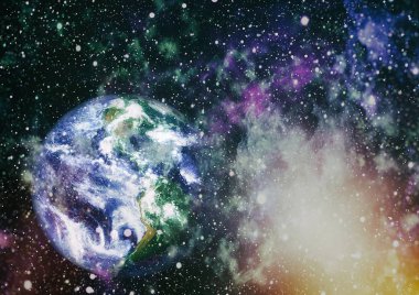 Dünya gezegeni. Doğu hemisphere. NASA tarafından döşenmiş bu görüntü öğelerini.