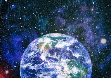 Dünya gezegeni. Doğu hemisphere. NASA tarafından döşenmiş bu görüntü öğelerini.