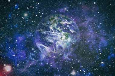 Dünya gezegeni. Doğu hemisphere. NASA tarafından döşenmiş bu görüntü öğelerini.