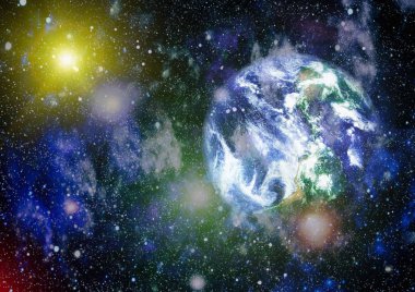 Dünya gezegeni. Doğu hemisphere. NASA tarafından döşenmiş bu görüntü öğelerini.