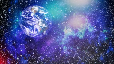 Dünya gezegeni. Doğu hemisphere. NASA tarafından döşenmiş bu görüntü öğelerini.