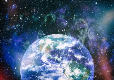 Dünya gezegeni. Doğu hemisphere. NASA tarafından döşenmiş bu görüntü öğelerini.