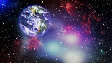 Dünya gezegeni. Doğu hemisphere. NASA tarafından döşenmiş bu görüntü öğelerini.