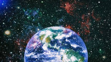 Dünya gezegeni. Doğu hemisphere. NASA tarafından döşenmiş bu görüntü öğelerini.