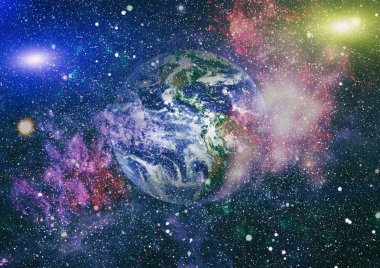 Dünya gezegeni. Doğu hemisphere. NASA tarafından döşenmiş bu görüntü öğelerini.