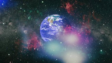 Dünya gezegeni. Doğu hemisphere. NASA tarafından döşenmiş bu görüntü öğelerini.