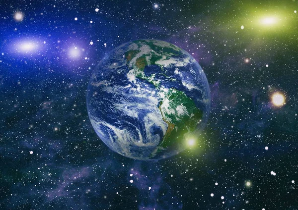 Dünya uzaydan kolaj. Soyut duvar kağıdı. Bizim evimiz. Nasa tarafından döşenmiş bu görüntü unsurları