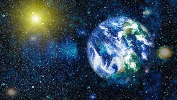 Dünya uzaydan kolaj. Soyut duvar kağıdı. Bizim evimiz. Nasa tarafından döşenmiş bu görüntü unsurları