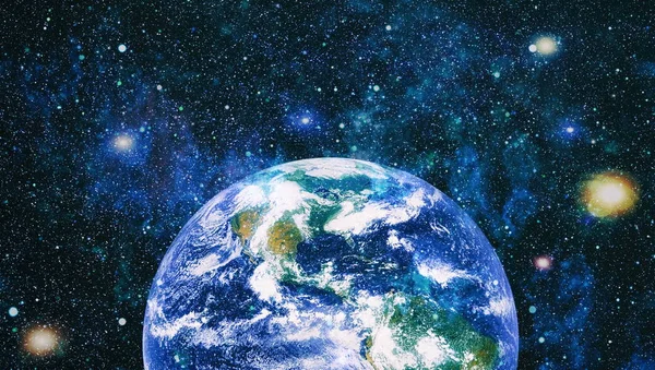 Dünya uzaydan kolaj. Soyut duvar kağıdı. Bizim evimiz. Nasa tarafından döşenmiş bu görüntü unsurları