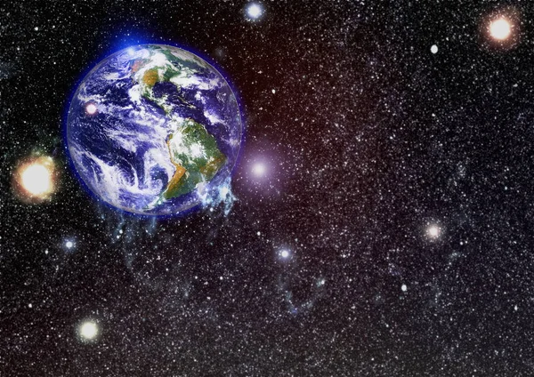 Dünya uzaydan kolaj. Soyut duvar kağıdı. Bizim evimiz. Nasa tarafından döşenmiş bu görüntü unsurları