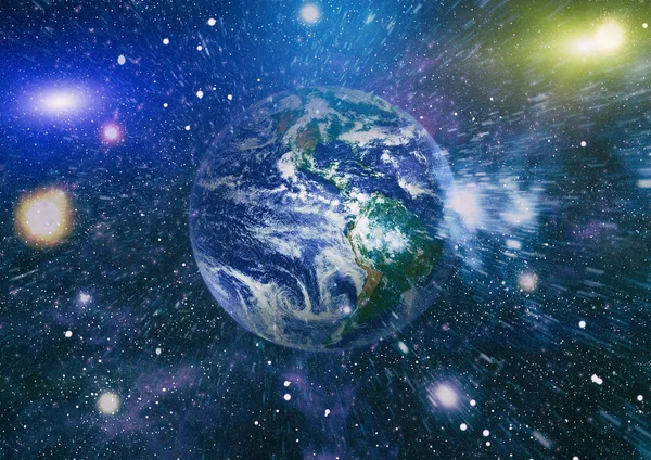 Dünya uzaydan kolaj. Soyut duvar kağıdı. Bizim evimiz. Nasa tarafından döşenmiş bu görüntü unsurları