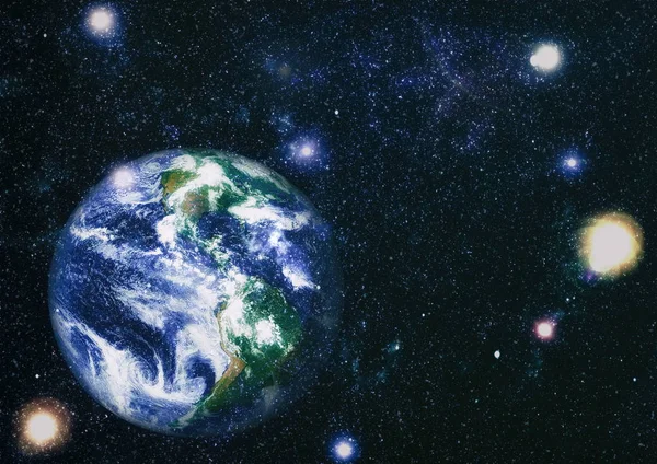 Dünya uzaydan kolaj. Soyut duvar kağıdı. Bizim evimiz. Nasa tarafından döşenmiş bu görüntü unsurları