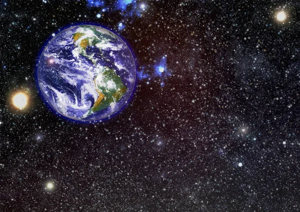 Dünya uzaydan kolaj. Soyut duvar kağıdı. Bizim evimiz. Nasa tarafından döşenmiş bu görüntü unsurları