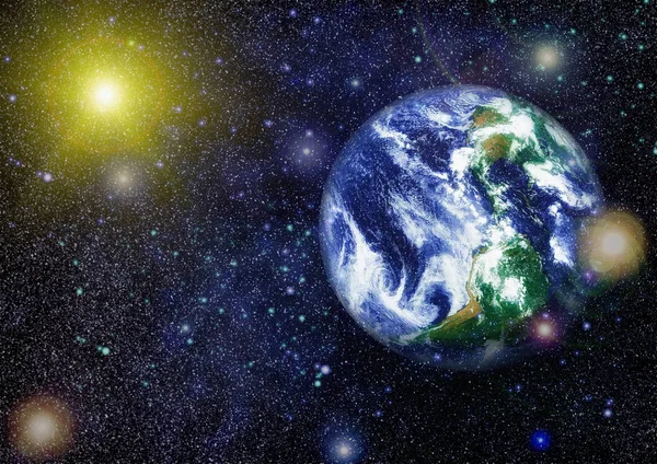 Dünya uzaydan kolaj. Soyut duvar kağıdı. Bizim evimiz. Nasa tarafından döşenmiş bu görüntü unsurları