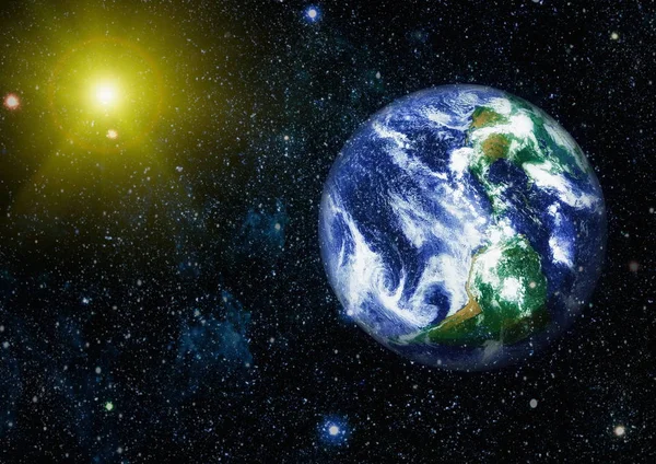 Dünya uzaydan kolaj. Soyut duvar kağıdı. Bizim evimiz. Nasa tarafından döşenmiş bu görüntü unsurları